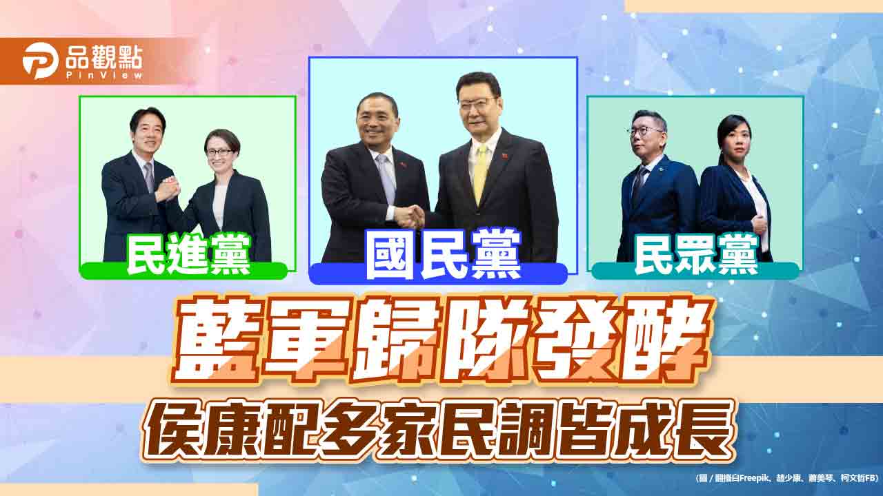 最新民調！總統登記日後，藍營侯康配民調大躍進 蕃新聞