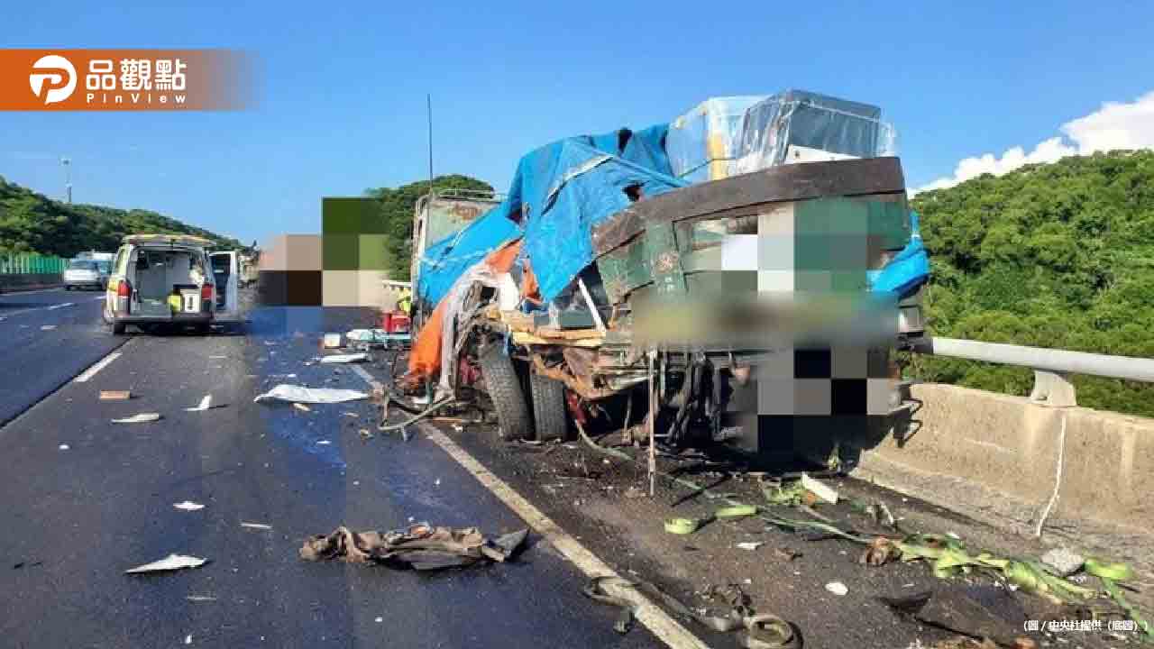 國3嚴重車禍釀2死！拖吊車救援貨車　竟慘遭後方砂石車直撞