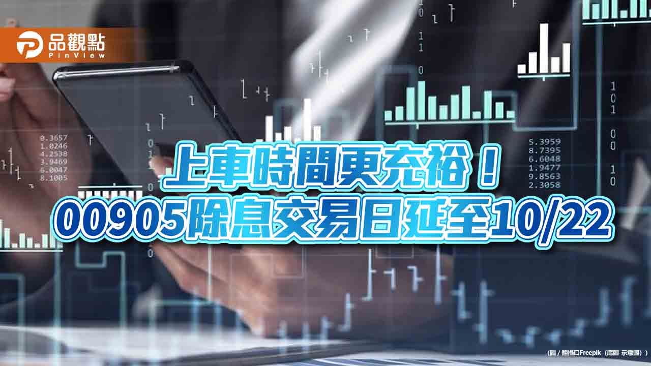 00905延後三個交易日除息！改為10月22日　配息入帳日不變