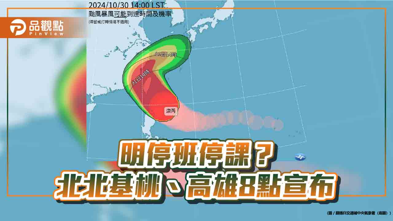 明停班停課？ 北北基桃、高雄8點宣布 台中要等到10點