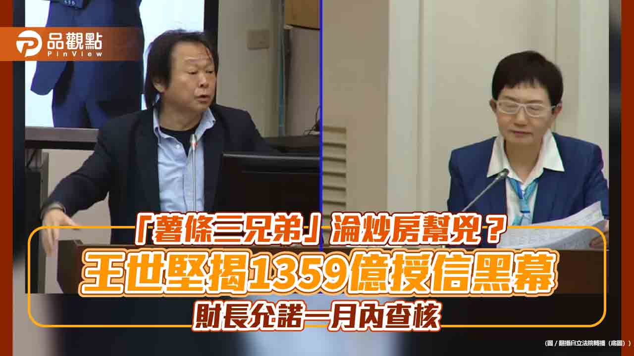 「薯條三兄弟」淪炒房幫兇？王世堅揭1359億授信黑幕 財長允諾一月內查核