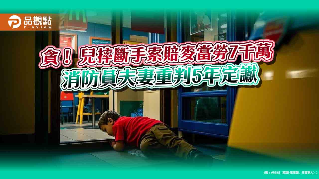 貪！ 兒摔斷手索賠麥當勞7千萬 消防員夫妻重判5年定讞