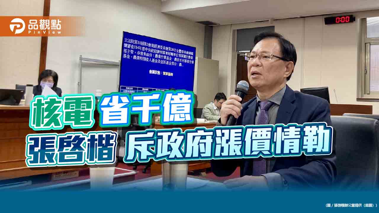 核電省千億 張啓楷斥政府漲價情勒