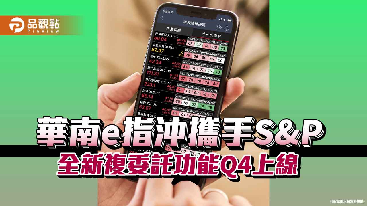 華南e指沖再升級！獨家攜手S&P　新功能Q4上線