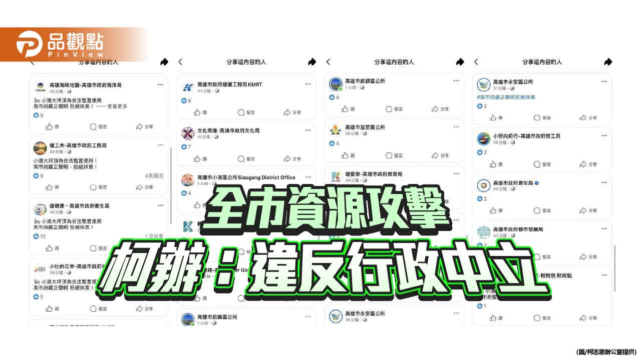 批高市府全面動起來 柯志恩辦公室:嚴重違反行政中立