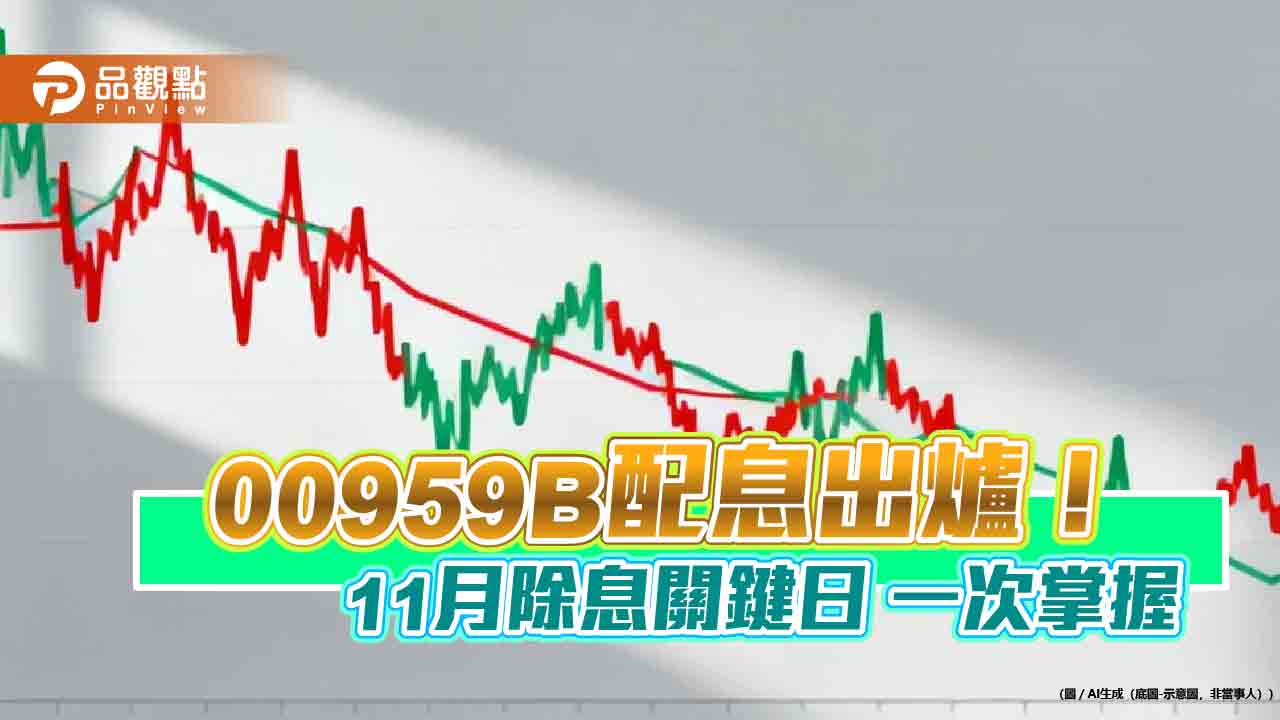 00959B十一月除息0.045元！連3月不變　想領息最晚這天買