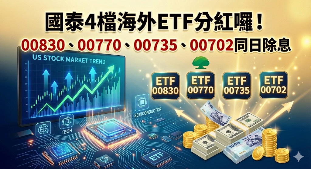 國泰4檔海外ETF元月除息！00830狂配9元創新高　經理人這樣說