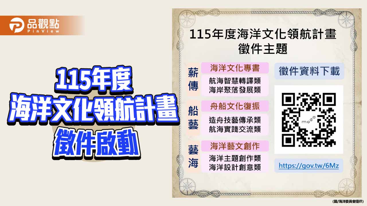 海洋文化領航計畫開跑　徵件補助啟動引航臺灣向海而行