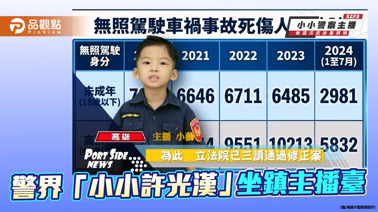警界「小小許光漢」上線　4歲警察主播奶音宣導重罰無照駕駛