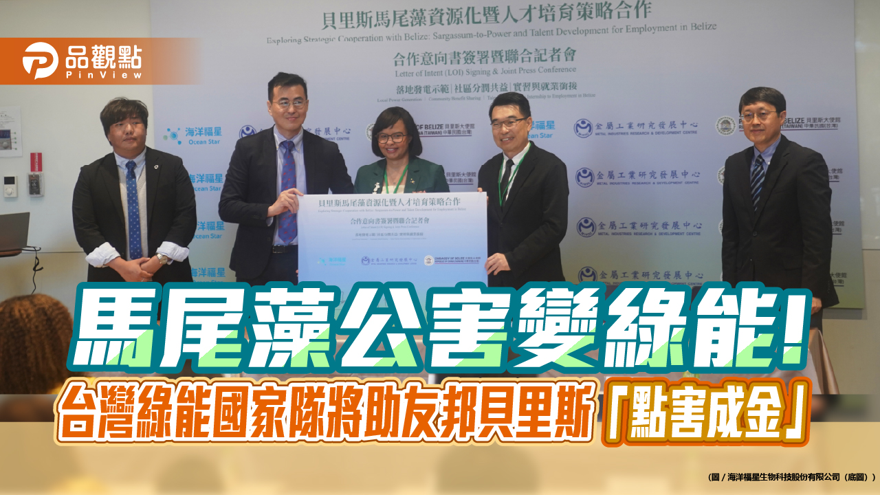 馬尾藻公害變綠能!台灣綠能國家隊將助友邦貝里斯「點害成金」
