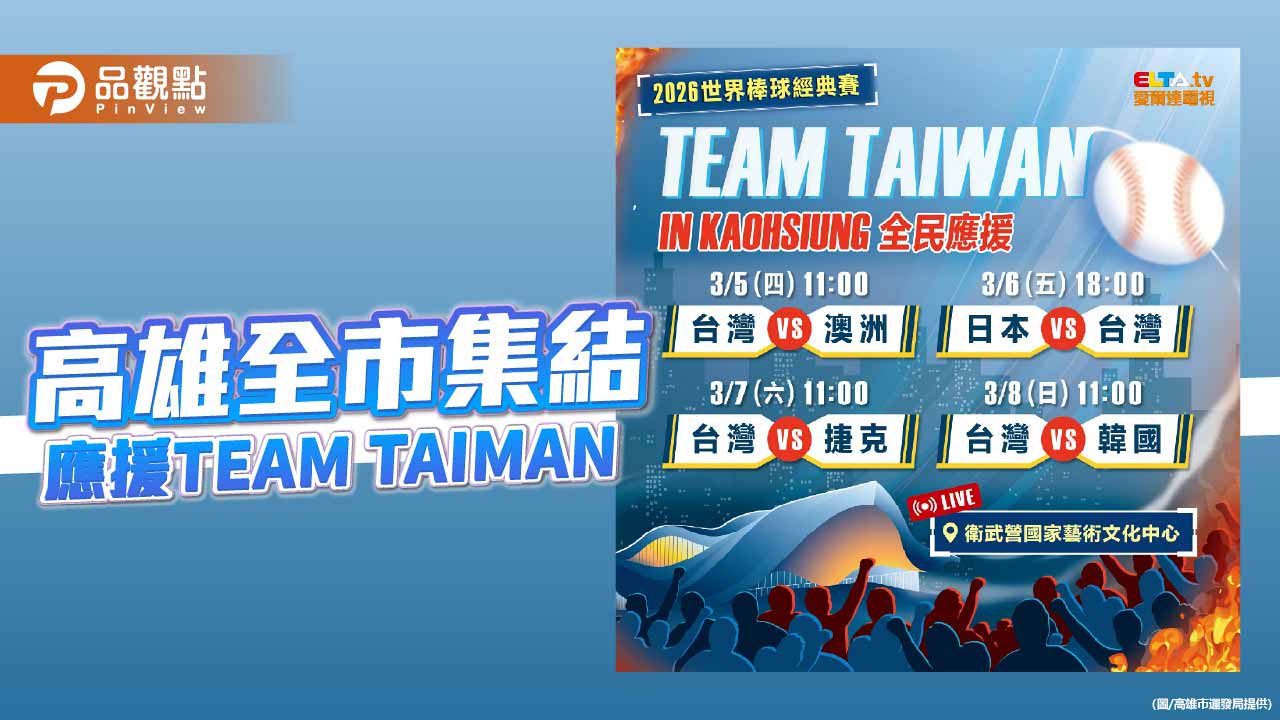 高雄雙主場應援WBC　全市集結為台灣熱血加油