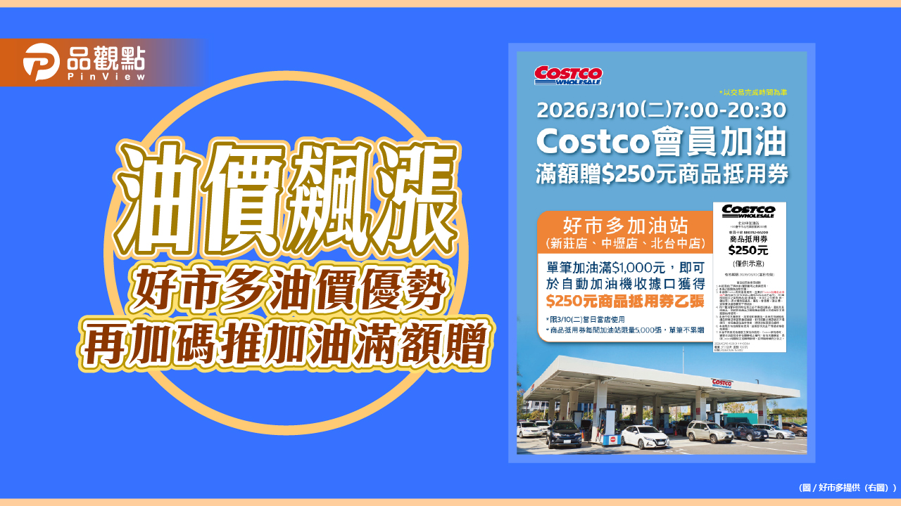 油價飆漲　好市多油價優勢再加碼推加油滿額贈