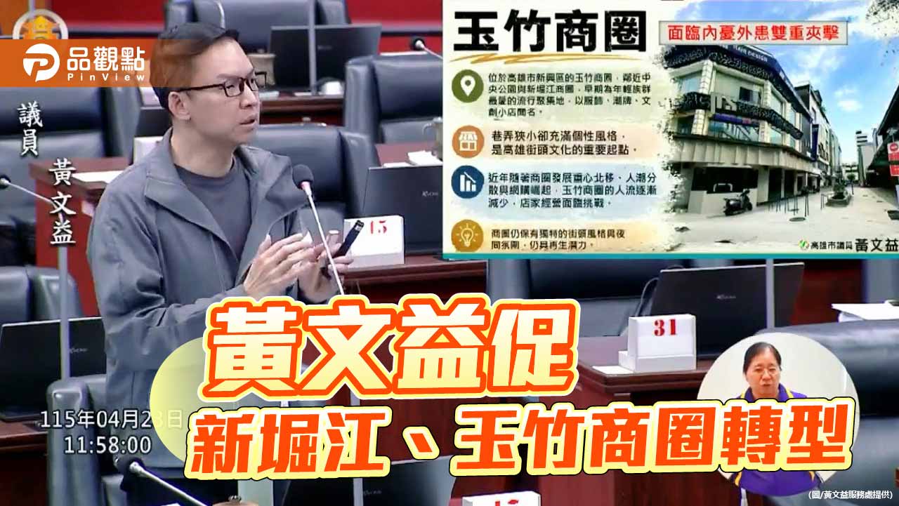 黃文益促玉竹、新堀江商圈轉型   經發局允一個月內提管理機制