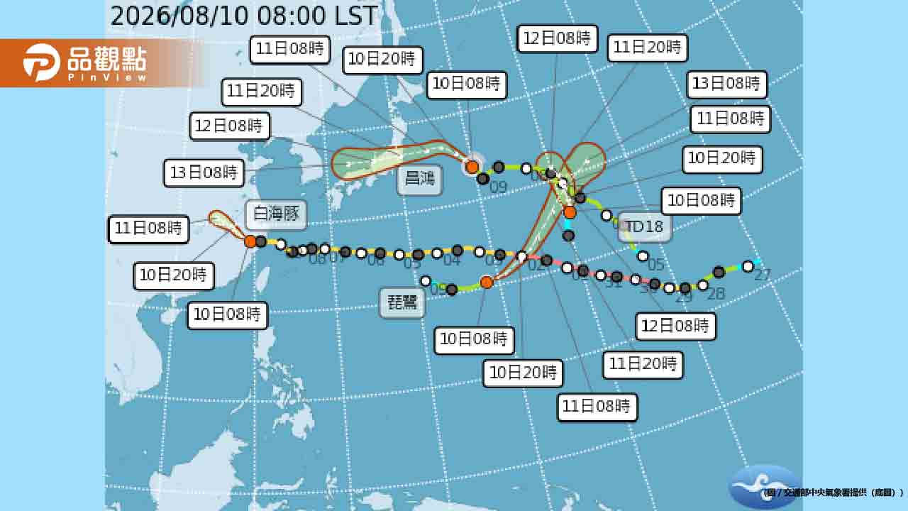 西太平洋四颱共舞!台灣未來10天連續降雨 日本遭雙颱夾擊