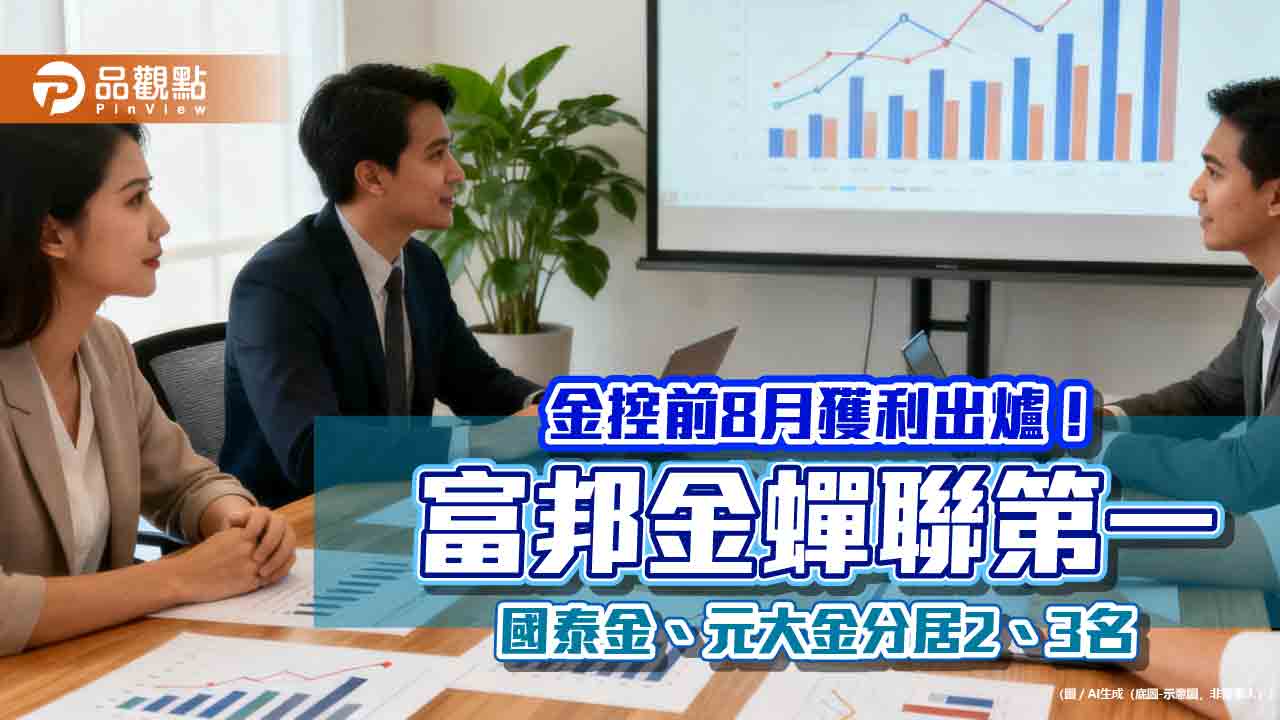 富邦金前8月EPS 8.3元稱霸！13大金控獲利　一表掌握