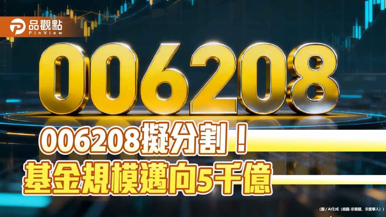 006208擬分割！估「1拆8」降至30元　基金規模邁向5千億 